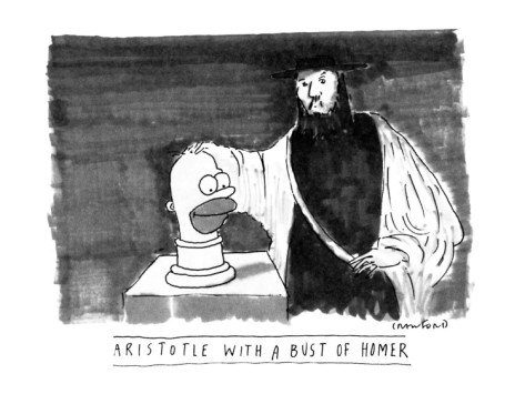 michael-crawford-aristotle-with-a-bust-of-homer-new-yorker-cartoon