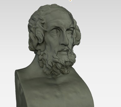 Bust of Homer, solid view, captured at the Skulpturhalle Basel by Cosmo Wenman